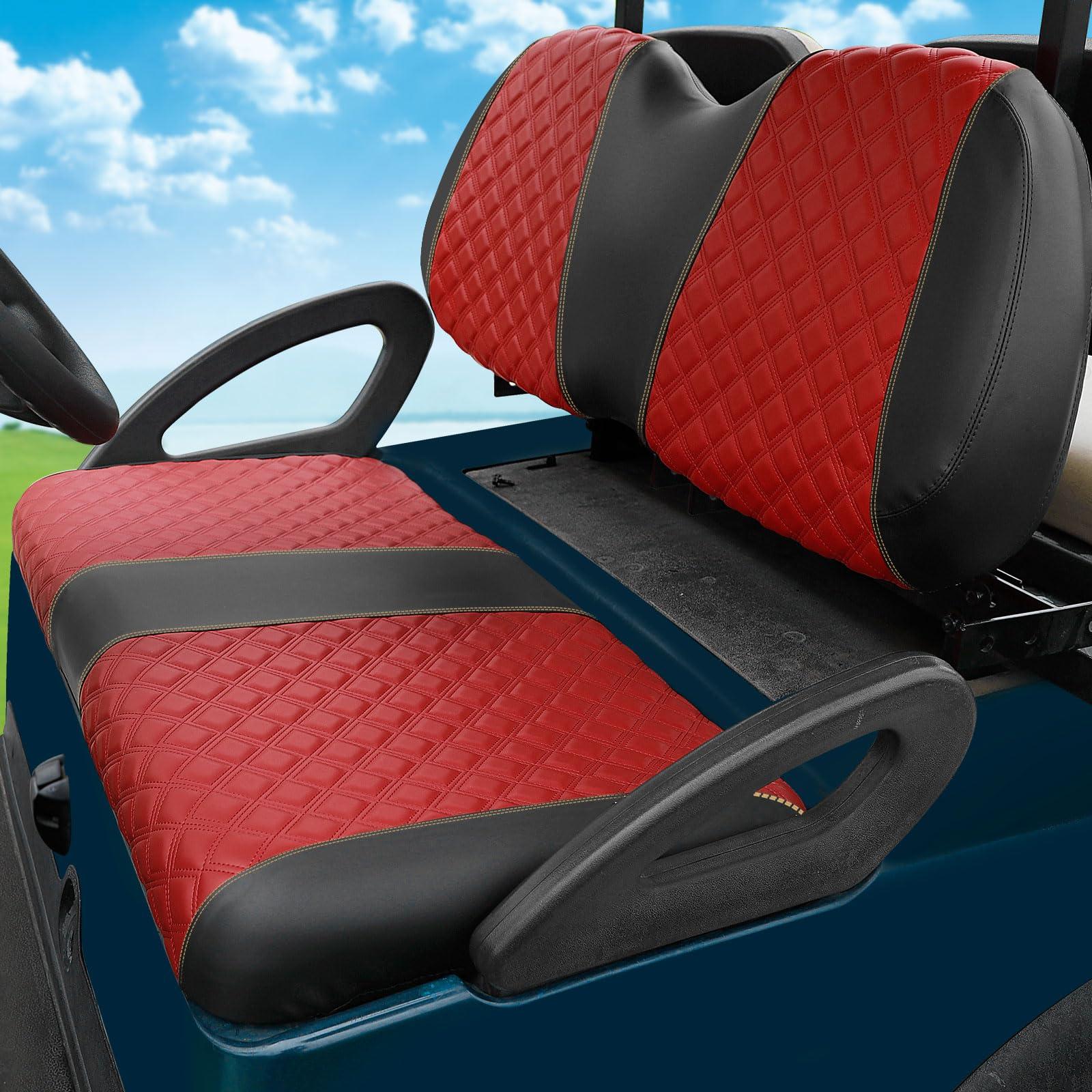 Roykaw Roykaw Golf Cart Seat Covers Kit Fit for Club Car Precedent OEM Ordinary Seat Cushion, Marine Grade Vinyl Material/More Soft and Comfortable, Breathable & Easy to Clean
