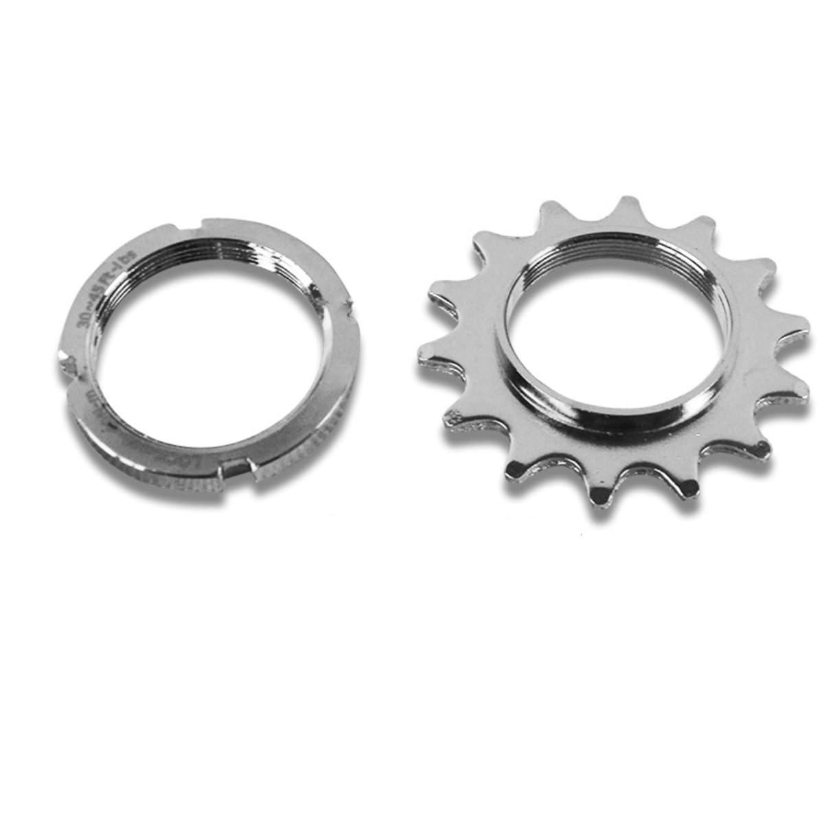 catazer catazer 13T/14T/15T/16T/17T/18T Fixed Gear One Speed Bicycle Freewheel Cogs Sprocket & Lockring for Fixie Track Bike Hub (14T Set)
