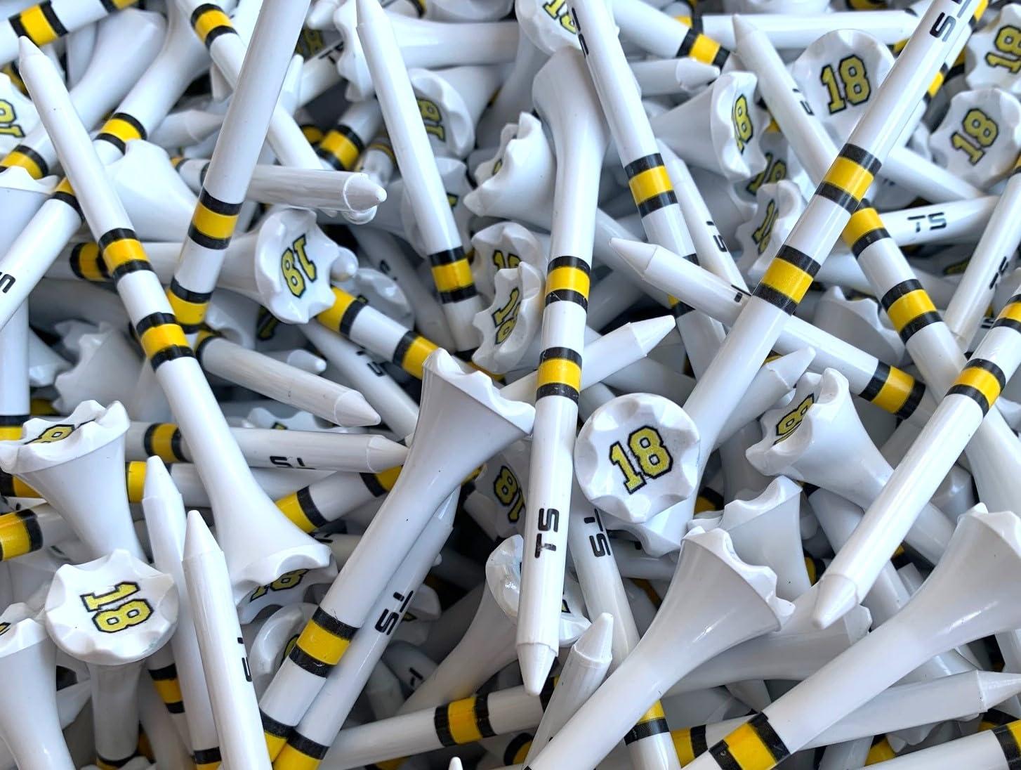 TRUESTRIKE TRUESTRIKE Premium USA Golf Tees 3 1/4 or 2 3/4-100 Plastic Golf Tees in Bulk (Happy Gil, 3 1/4\")