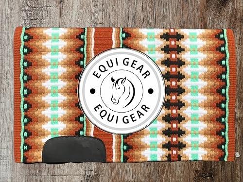 EQUIGEAR EQUIGEAR Horse Western Show Saddle pad/New Zealand Wool Western Saddle Blanket Top Wool Pad Sensor Flex (Customization Available) B50 (34x32)