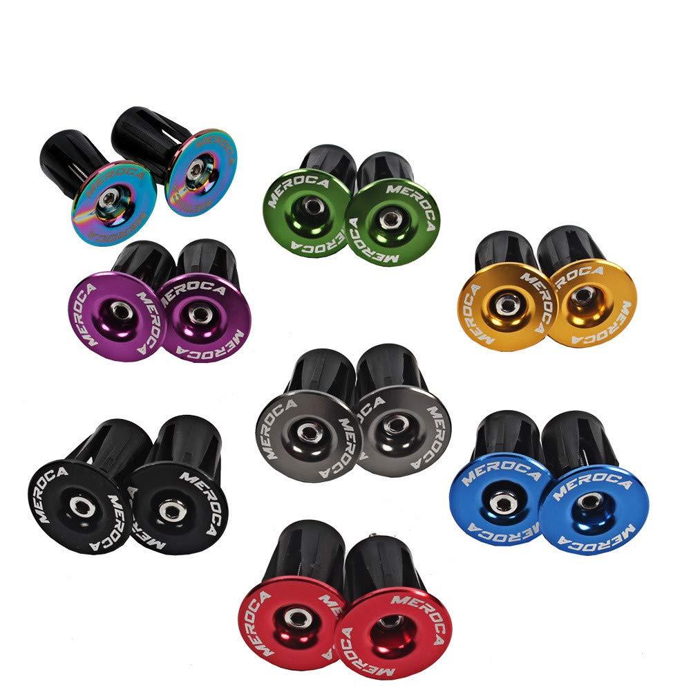 Zsling 1 Pair Aluminum Bike Handlebar End Plugs, Expanding Locking Bar End Caps for Road Bike Mountain Bike MTB BMX Fixie, Bar End for Handlebar Grip (Purple)