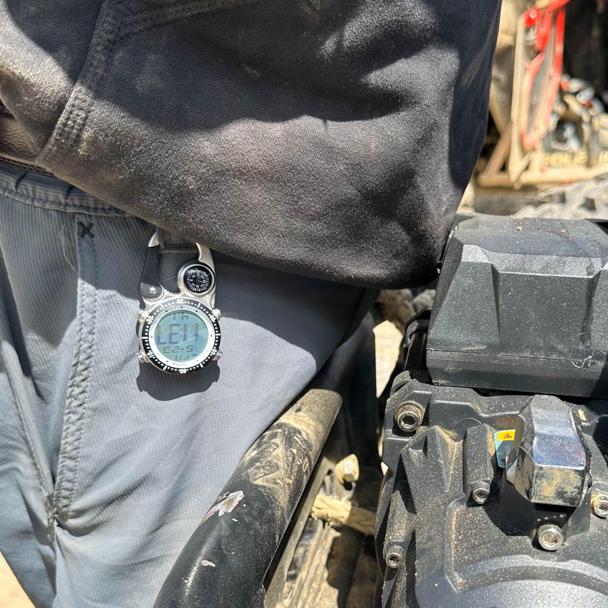 Dakota Dakota Digital Backpacker Clip Watch, Alarm, Stopwatch, Timer and Dual Time, Outdoor Gifts for Men and Women, Tactical Digital Watch