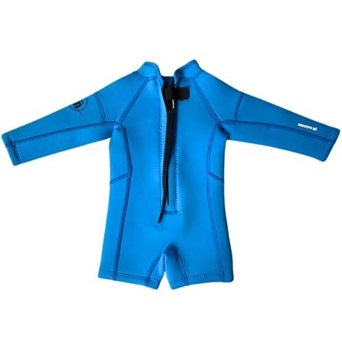 Selective HA Selective HA Baby, Infant, Toddler, Kids Ultrasoft 1.5mm and 2.5mm Neoprene Longsleeve Shorty Wetsuit Springsuit, Yamamoto and Traditional Neoprene Versions (Azure Blue 2.5mm Yamamoto, 4T (L))