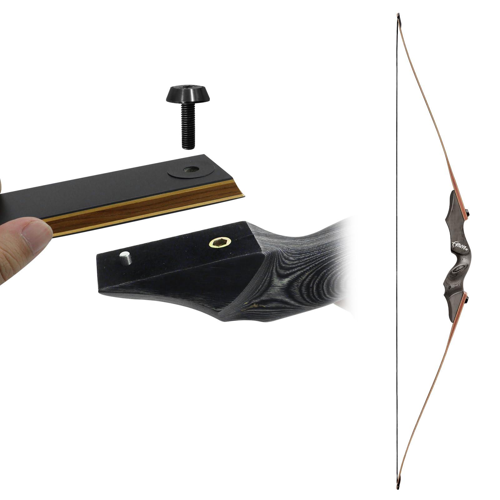 HANDBAIGE HANDBAIGE Replacement Longbow Limbs for 60'' Black Hunter Bow Riser 20-60lbs Archery Hunting Longbow Limb with Hard Maple (45LBS)