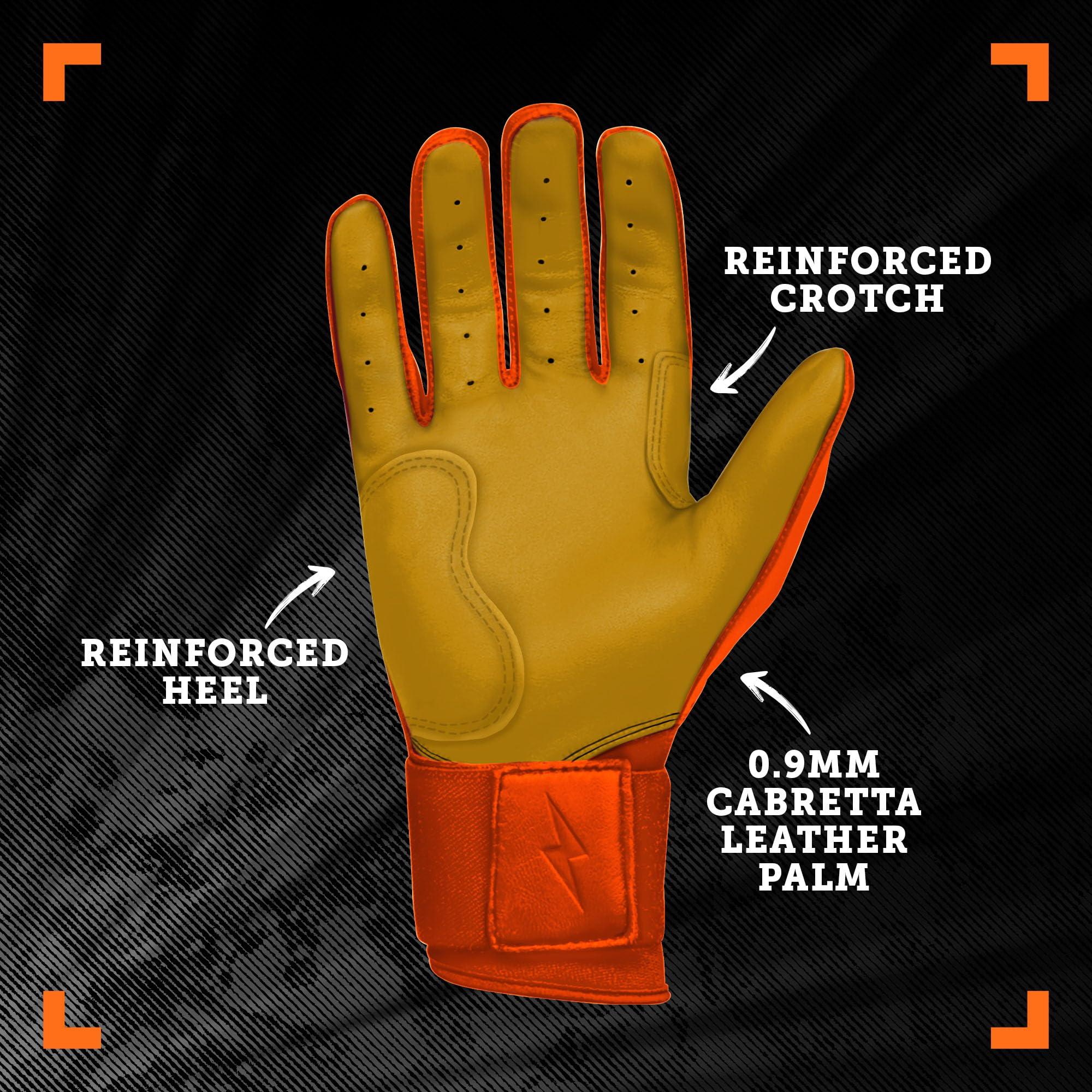 BRUCE BOLT BRUCE BOLT Original Series Long Cuff Orange Batting Glove - Orange Medium