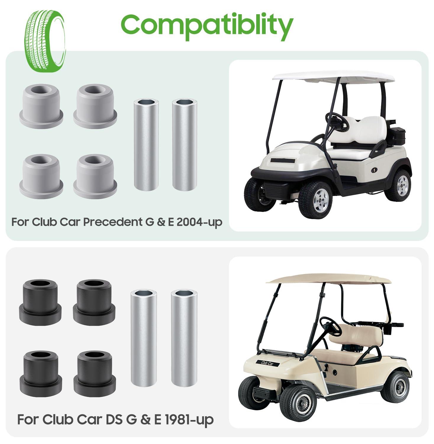 10L0L 10L0L Golf Cart Front 2-Leaf Spring Kit for Club Car DS & Precedent, Standard/Heavy Duty Leaf Spring with Bushings & Sleeves, Replace OEM 1012030, 103628801