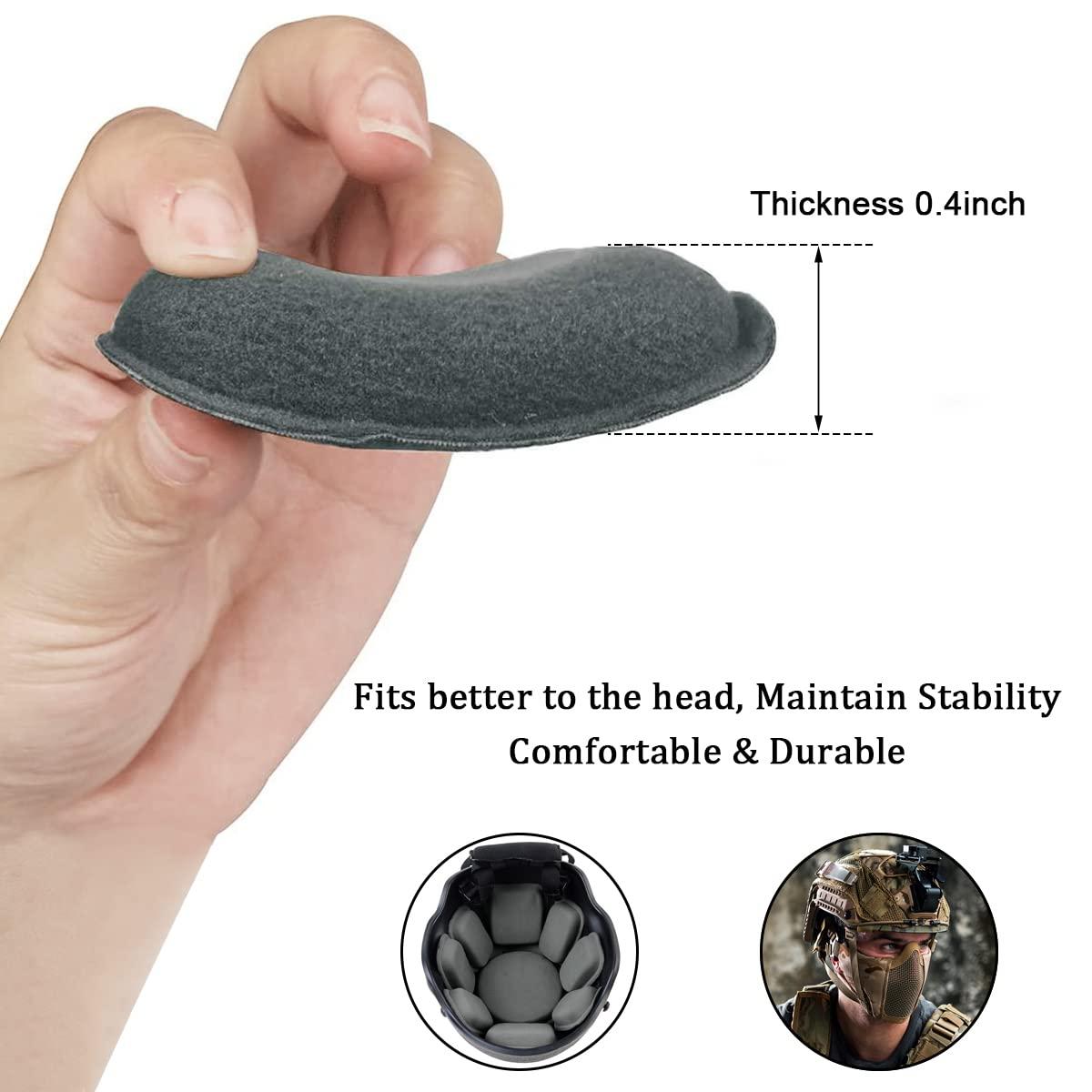AOUTACC AOUTACC Universal Airsoft Helmet Pads, Helmet Replacement Foam Padding Kits Set Accessories Mats for Fast/Mich/ACH/USMC/PASGT Helmet (Grey-4 Sets)