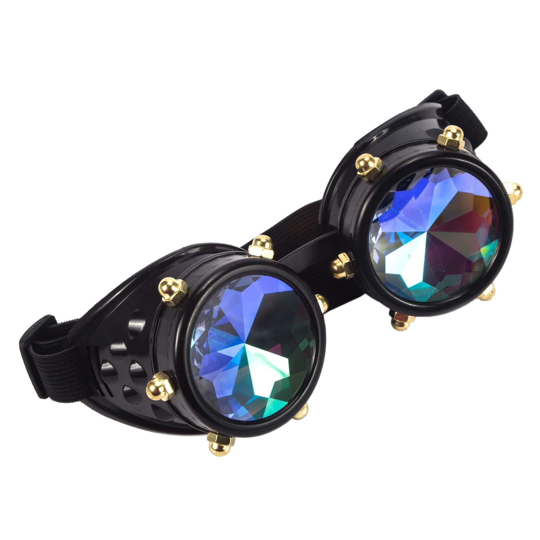 FOCUSSEXY FOCUSSEXY Fashion Kaleidoscope Goggles Rave Party Sunglasses Diffracted Lens