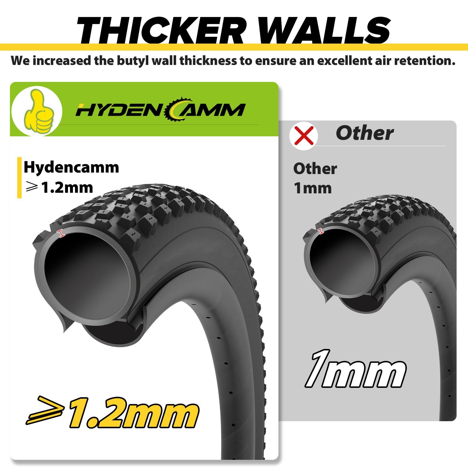 Hydencamm 2 Pack 20x3 Fat Tire Bike Inner Tubes, 20" Fat Bike Tubes 20 X 3.0/3.50 AV Schrader Valve with 2 Tire Levers, Inner Tube Compatible with 20X3.0 20 X 3.30 20 X 3.5 for Road/Mountain/E Bike by Hydencamm