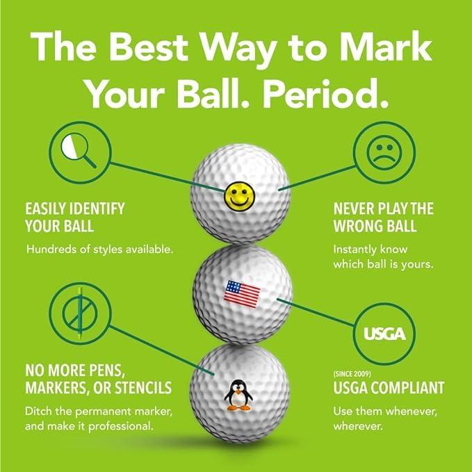 Golfdotz Golfdotz - Golf Ball Markers, Unique Golf Ball Stamps and Golf Ball Stickers for Marking Golf Balls, Durable Golf Ball Decals, Golf Accessories for Men and Women, St. George\'s Cross (32 Count)