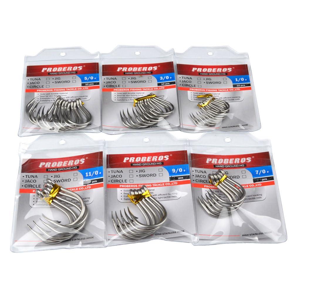 Cuoyuqie Cuoyuqie 30pcs Fishing Hook Assorted Size Versatile Bait Soft Lure Fly Tying Carp Strong Steel 3/0