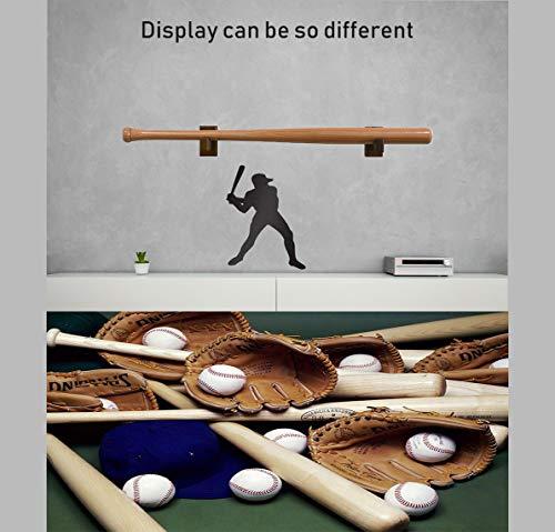 Orga\'Neat Orga\'Neat Baseball Bat Display Case, Wall Mount Bat Holder Hanger, Solid Ash Tree Handmade Horizontal Bat Rack w/ Protective Soft Liner for Baseball Bat Wall Display -Brown