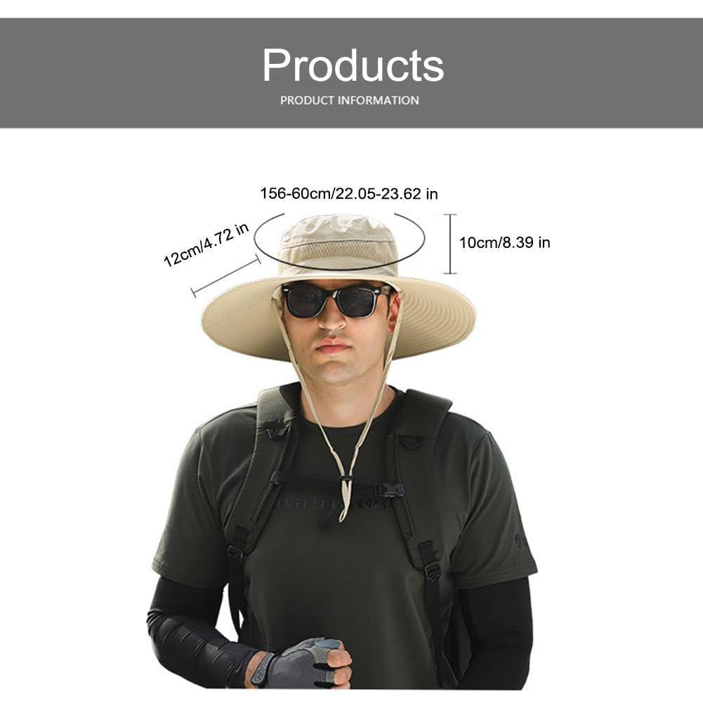 Inalsion Inalsion Wide Brim Solar Fan Hat, Wide Brim Solar Fan Outdoor Fishing Hat-Solar & USB Charging, Solar Powered Fan Hat (Light Gray,One Size)