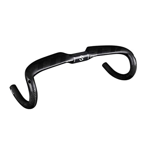 GXMCLCY 31.8mm Aero Bent Handlebar Ultralight Road Bike Carbon Fiber Handlebars Drop Handlebars UD Matting/Matte 400/420/440mm Bike Parts for Road Bike,Black,440mm