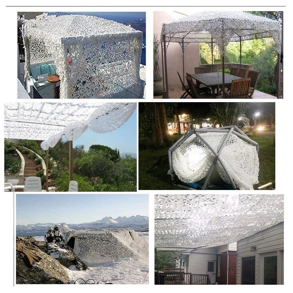 bandezid Camo Netting Camouflage Netting Military Net Sunscreen Nets,White Bulk Roll Camouflage Net,Woodland Camouflage Netting,Camouflage Net Blinds for Sunshade Camping Shooting Hunting-White camouflage net