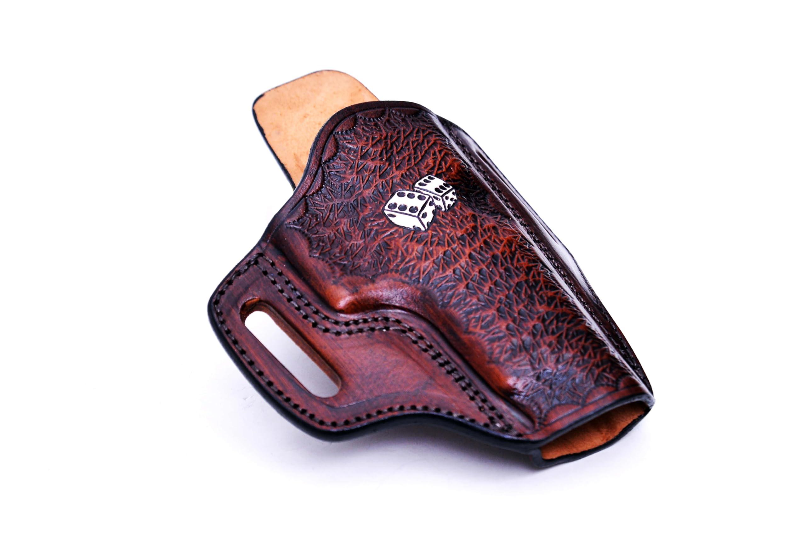 PulsarHolster Premium Leather Holster fits Springfield XD40 XD45 XDS45 XDM 1911, Game Dice Pattern, Handmade, Right or Left Handed, PulsarHolster (Springfield XD40 4\" Barrel, Right)