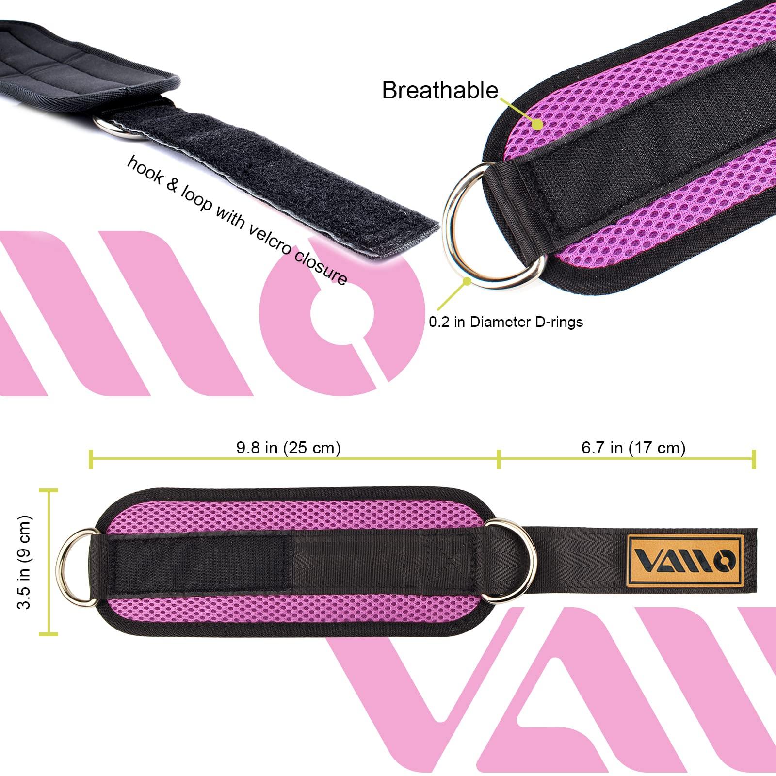 VAIIO VAIIO Ankle Straps for Cable Machines,Adjustable Comfort fit Neoprene, Reinforce Double D-Ring - Premium Ankle Cuffs to Improve Abdominal Muscles, Lift The Butts, Tone The Legs for Men & Women