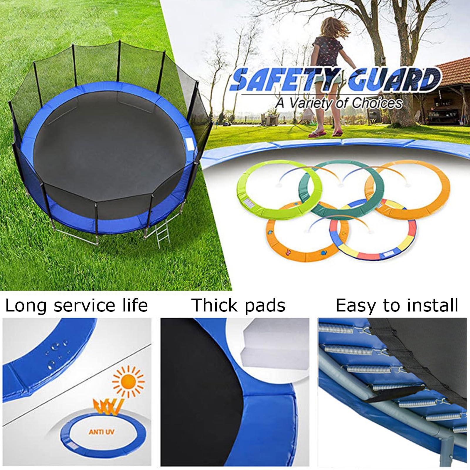 BIWKONI BIWKONI 8/10/12/14/15/16FT Trampoline Replacement Safety Mat Anti-Collision Anti-UV Springs Protection Cover Trampoline Accessories,15FT