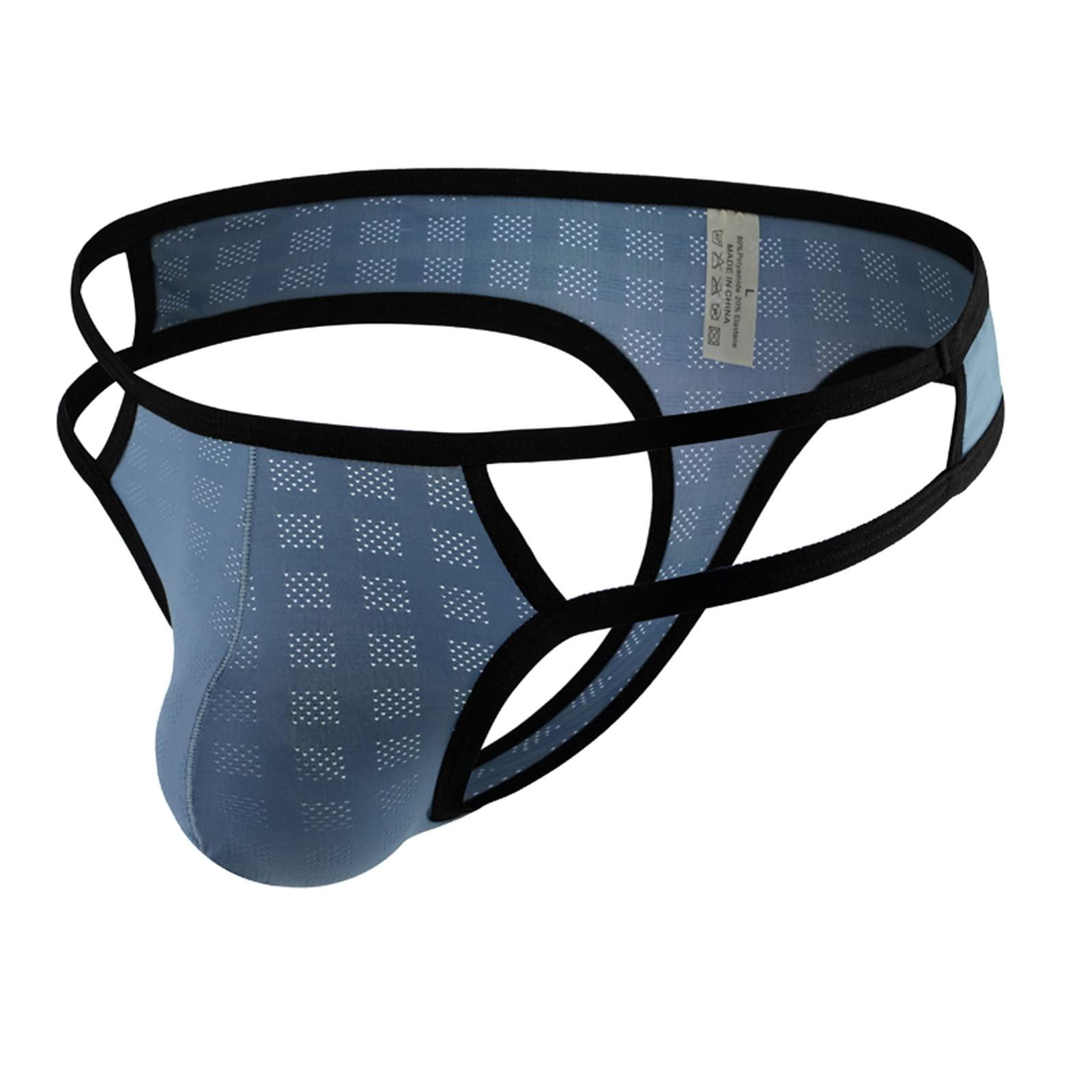 TOWMUS Men's Underwear Men's Boxer Briefs Moisture-Wicking No Fly Boxer Briefs Light Blue