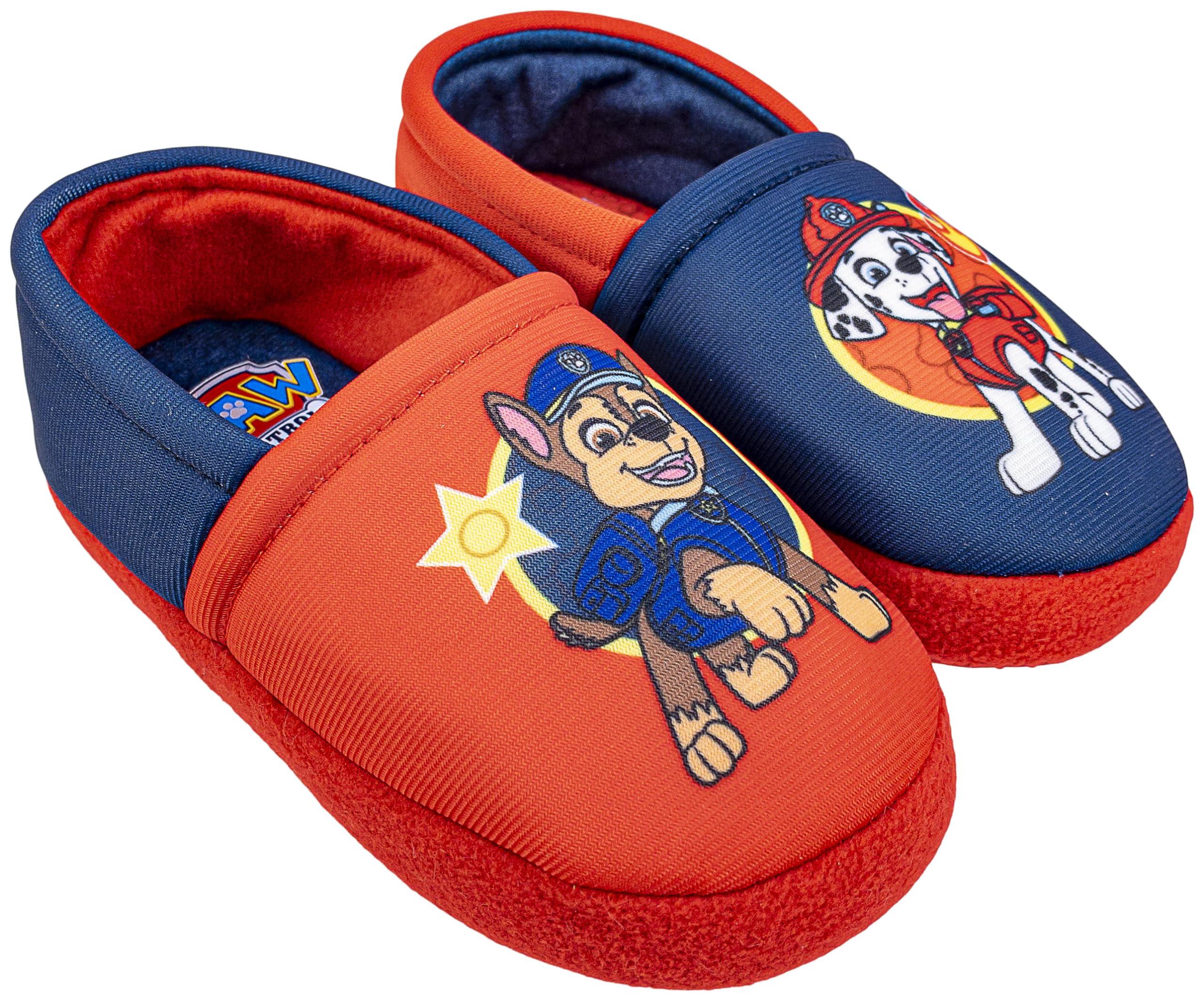 Paw Patrol Paw Patrol Slippers for Toddlers, Mismatch A-Line House Shoes, Red/Blue, Toddler 5/6