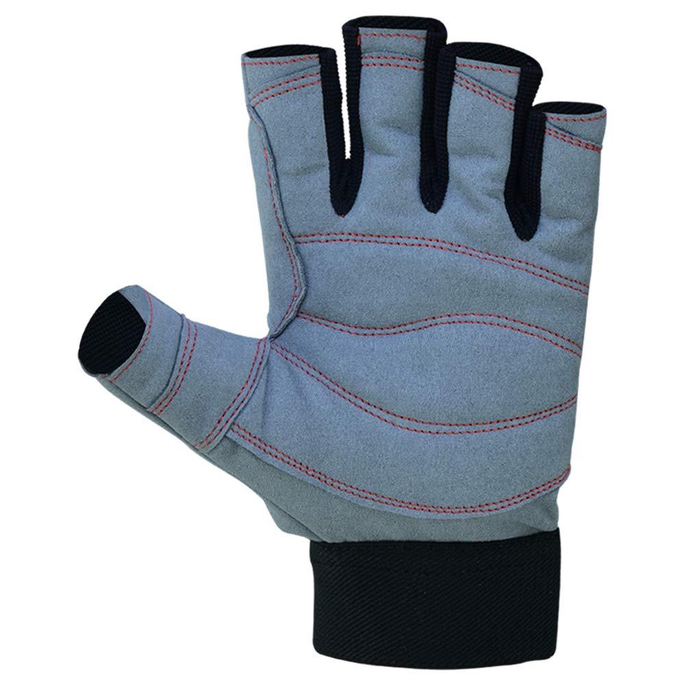 MRX BOXING & FITNESS MRX BOXING & FITNESS Sailing Gloves with 3/4 Finger and Grip for Men and Women, Great for Kayaking, Workouts and More Grey/Black