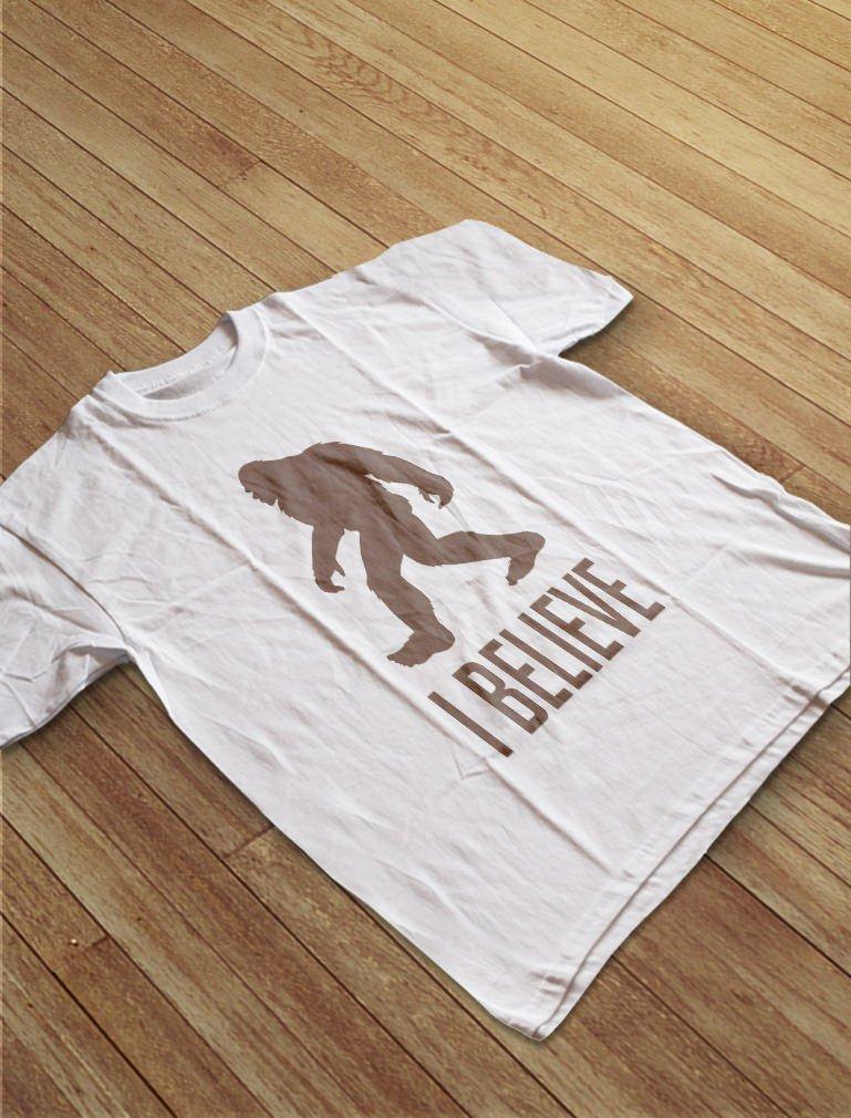 Tstars Tstars I Believe Bigfoot Shirt Sasquatch Gifts for Men Novelty Big Foot Tshirt Mens Large White