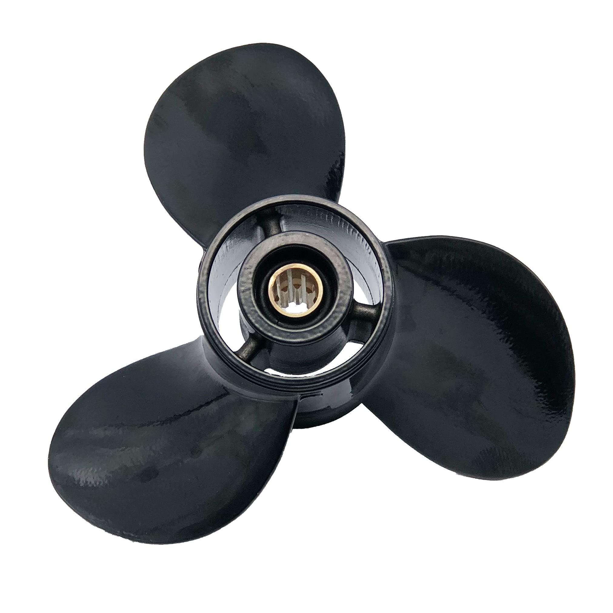 RASON-REX RASON-REX OEM Grade Aluminum Outboard 3 Blades Propeller 10 1/4x9P Boat Prop Compatible for Suzuki 20-30HP with 10 Spline Tooth,RH