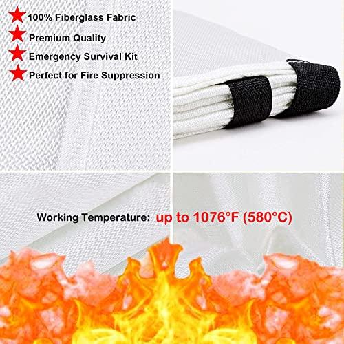 Tonyko Tonyko Fiberglass Fire Blanket for Emergency Surival, Flame Retardant Protection and Heat Insulation with Various Sizes (78.7×78.7 inches)