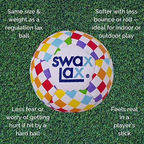 SWAX LAX SWAX LAX Lacrosse Training Ball - Indoor Outdoor Practice Less Bounce & Rebounds (1 Rainbow)