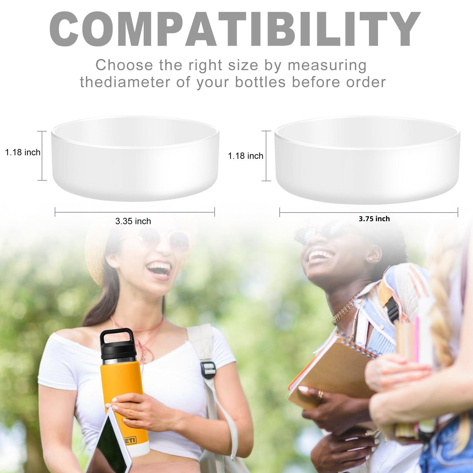 VGHNQ VGHNQ Silicone Sleeve for YETI, Owala Water Bottles, Bottom Boot for YETI 26 36 OZ, Boot Cover for Owala 32OZ, Boots Rambler Water Bottle Accessories (White, Fits YETI 36 OZ Rambler Bottle)
