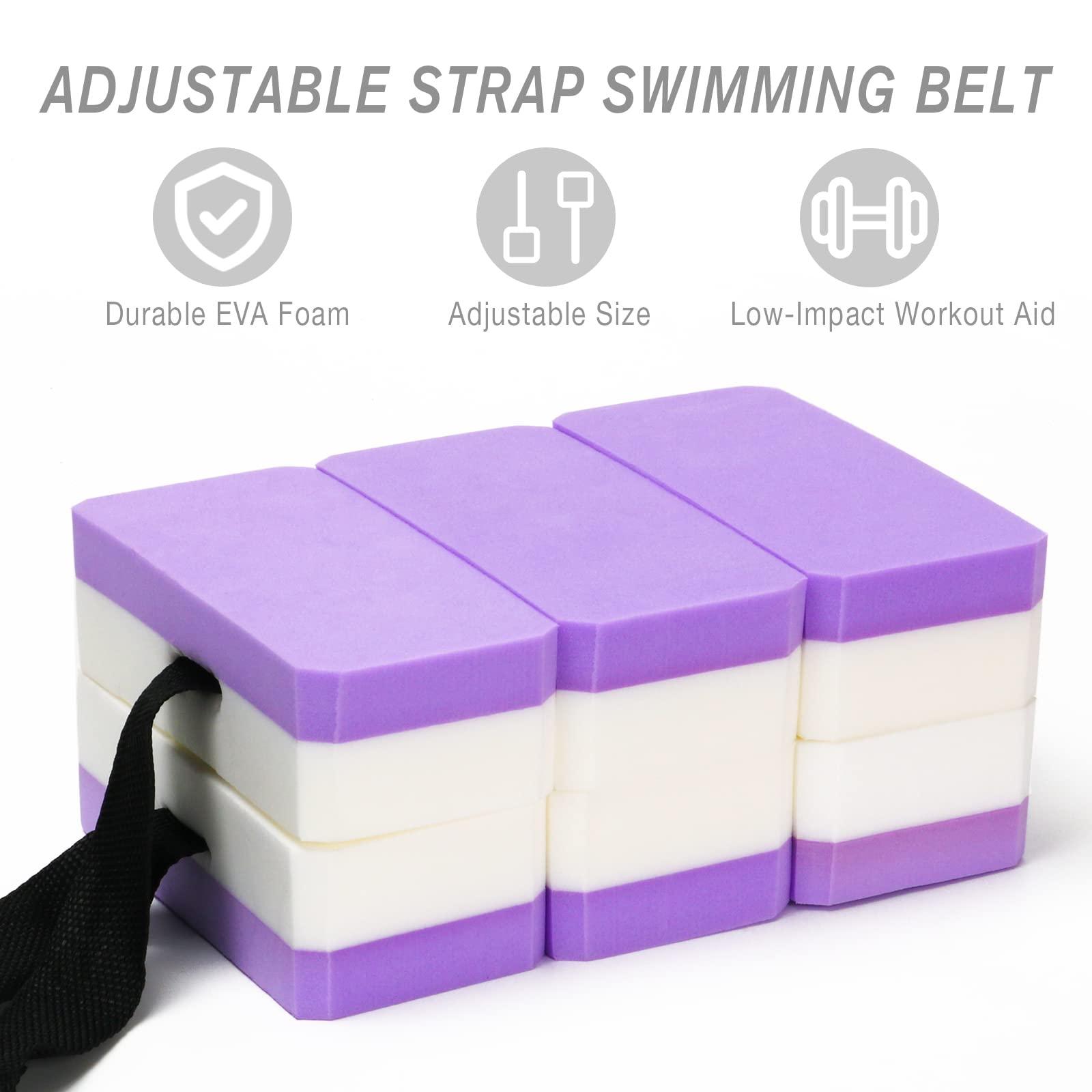 NEAGLORY NEAGLORY 5 Pieces Water Aerobics Set Aquatic Exercise Set Pool Fitness Equipment Foam Water Dumbbell, Swim Kickboard, Pull Buoy, Aquatic Swim Belt for Water Exercise, Purple
