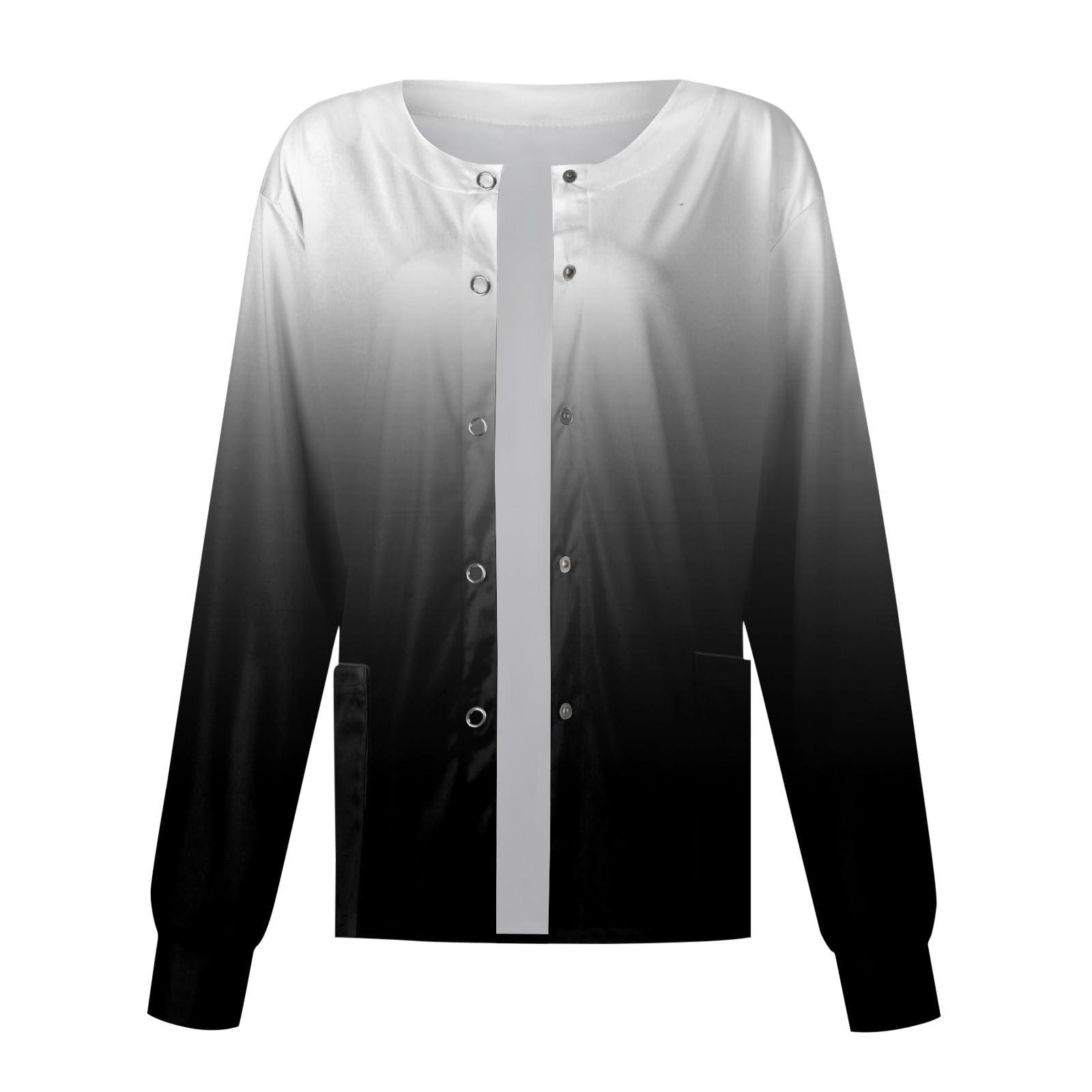 NBXNZWF Cute Scrub Jackets for Women Nursing Jackets for Women Printed Scrub Jackets for Woman Animal Print Scrub Jacket Printed Scrub Jackets for Woman Animal Print Scrub Jacket Cute Scrub Jackets A-Gray