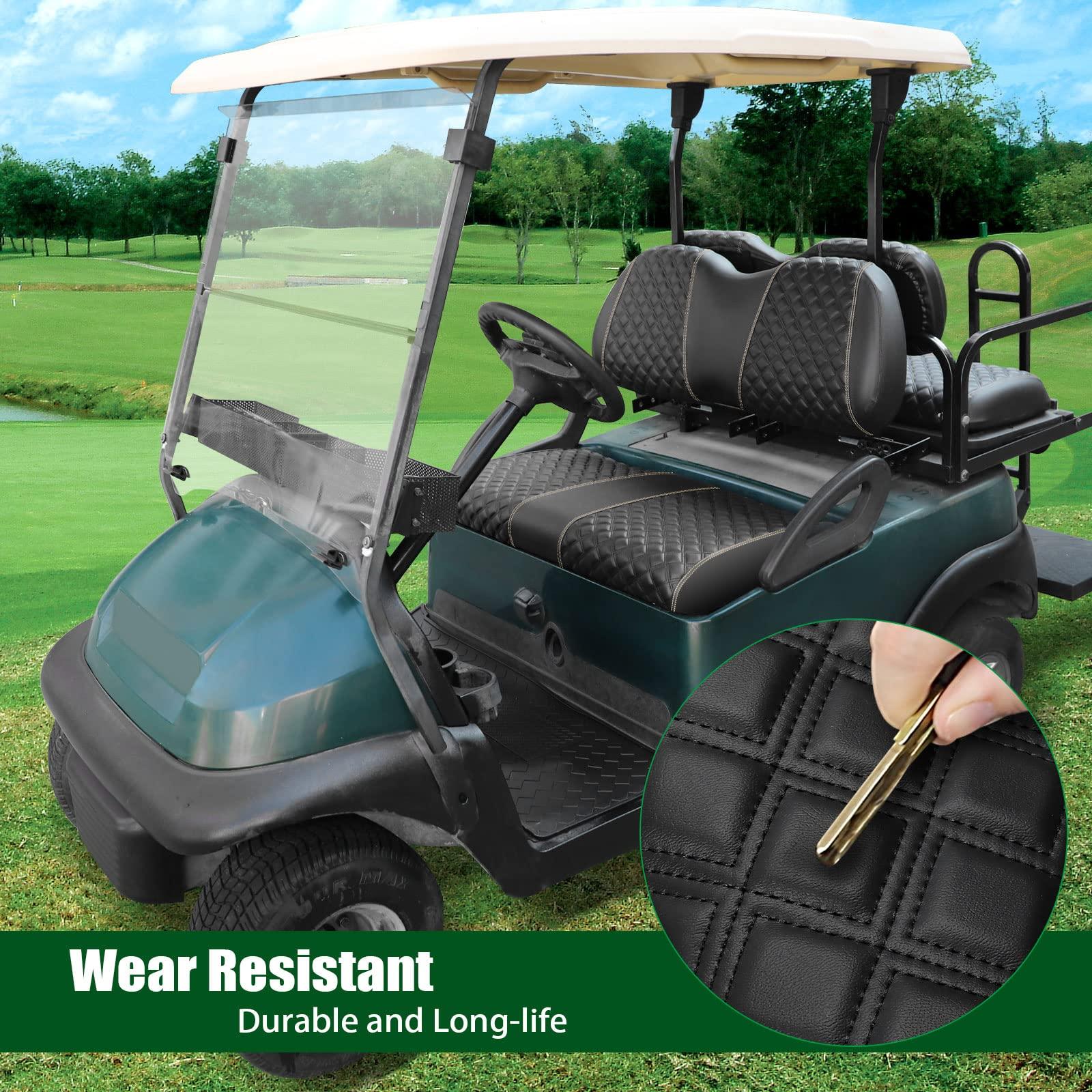 Roykaw Roykaw Golf Cart Seat Covers Kit Fit for Club Car Precedent OEM Ordinary Seat Cushion, Marine Grade Vinyl Material/More Soft and Comfortable, Breathable & Easy to Clean