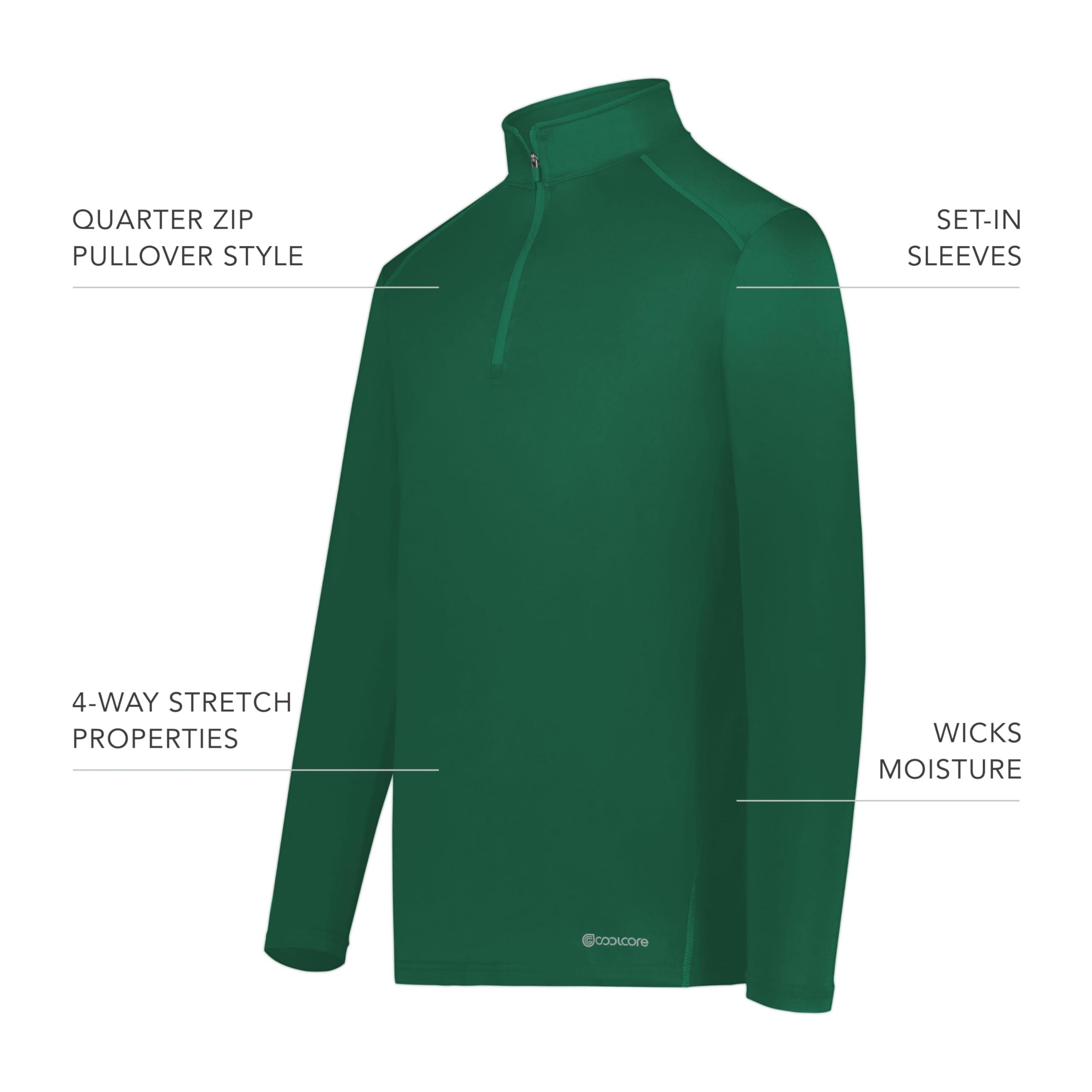 Holloway Holloway Men's Standard 1/4 Zip Pullover Powered by Coolcore, Dark Green