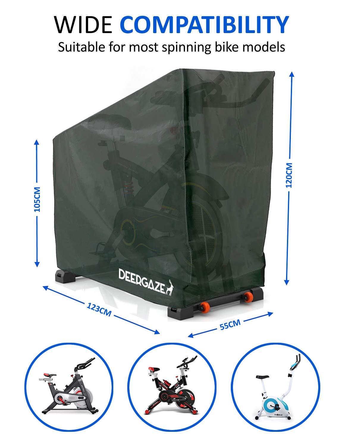 DEERGAZE DEERGAZE Exercise Bike Cover for Indoor and Outdoor. Stationary or Peloton Spin Bicycle Waterproof Cover for Home