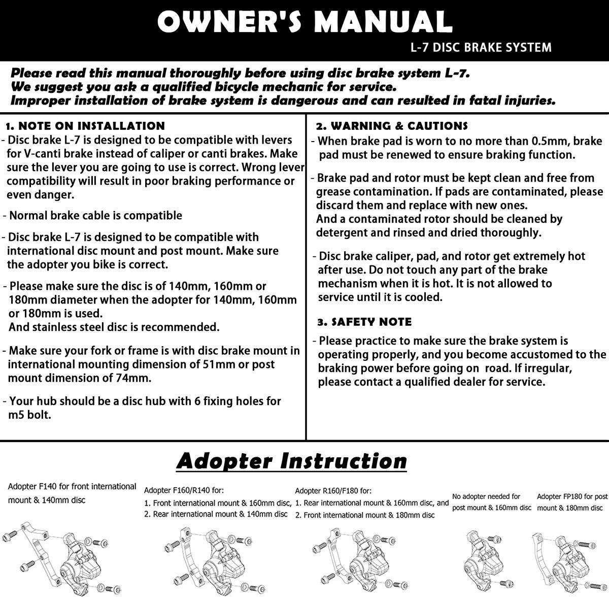 Farbetter Farbetter Mechanical Bike Disc Brake Kit, Including Front and Rear Caliper, Brakes Cables, Brake Levers, 160mm Rotor, with Cable End Tips Caps, Rotating S-Hook Clips, Disc Rotor Adjuster (Black)