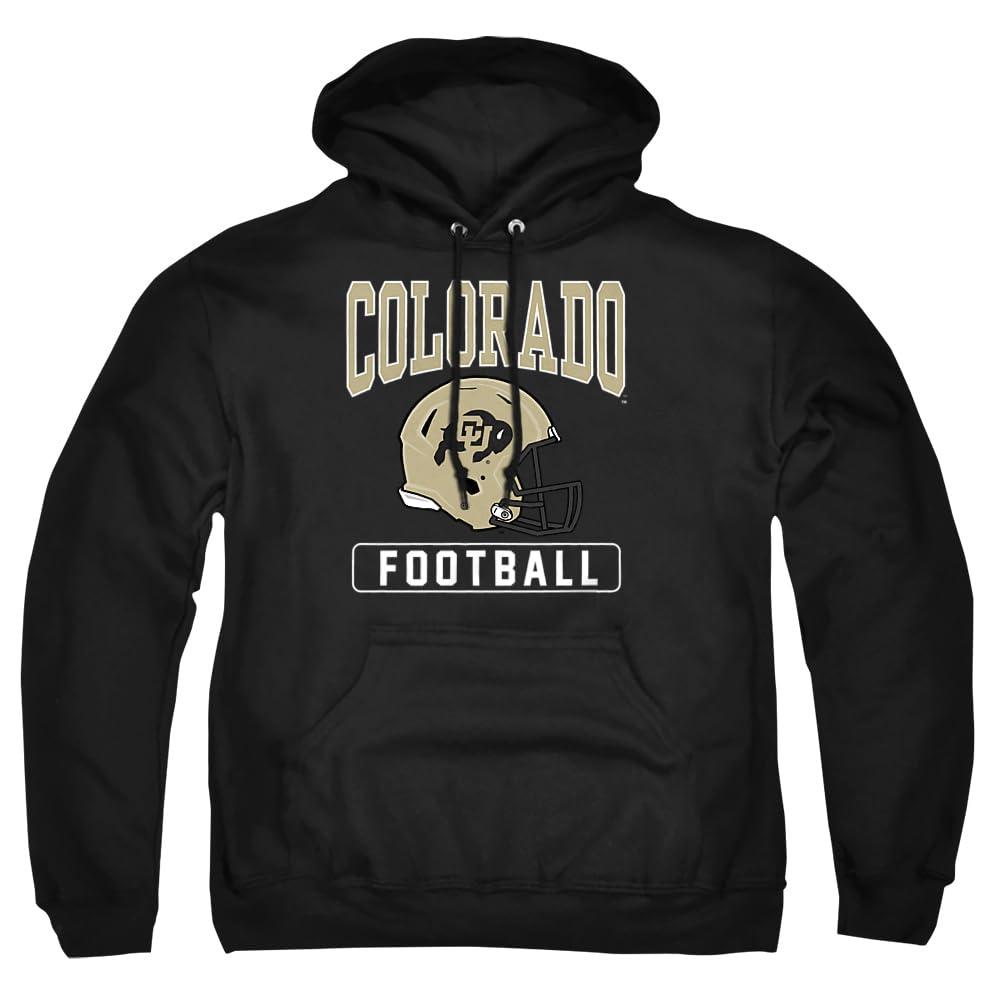 LOGOVISION University of Colorado Official Football Helmet Unisex Adult Pull-Over Hoodie, Black, 3X-Large