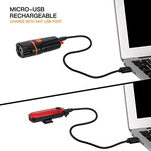 Wastou Wastou Bike Lights, Super Bright Bike Front Light 1200 Lumen, IPX6 Waterproof 6 Modes Cycling Light Flashlight Torch with USB Rechargeable Tail Light(USB Cable Included)