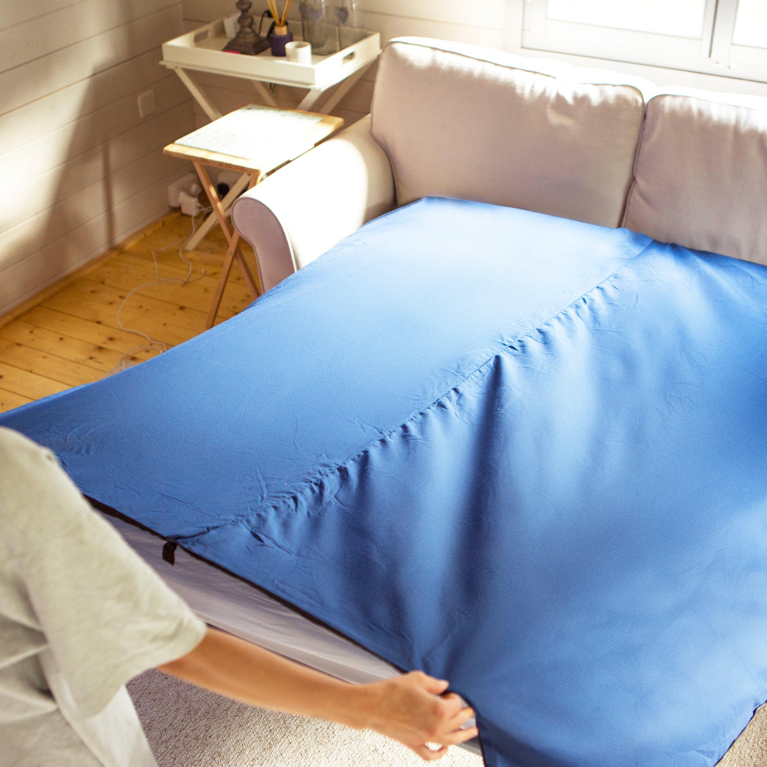 Miqio MIQIO Sport 2-in-1 Sleeping Bag Liner and XL Sized Travel Sheet - Ultra Lightweight Sleep Liner Double Travel Bed Sheet Inlett Inlay - Green Zipper Right