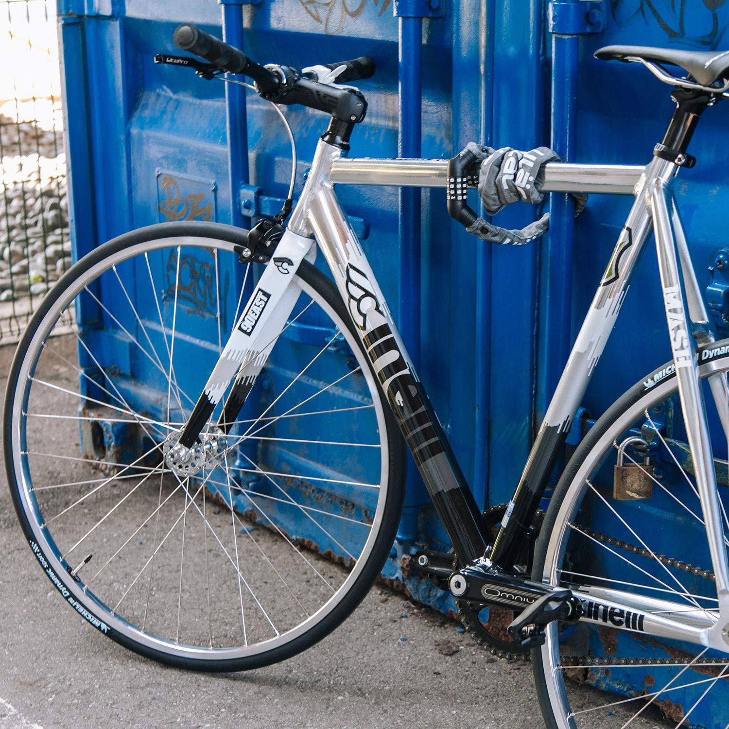 ULAC ULAC Street Fighter Neo Chain Lock Combo, Resettable 4-Digit Combination Anti-Theft Bicycle Lock (Grey)