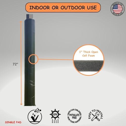 We Pad It We Pad It Safety Pole Pad, 4 FT Tall, 1 Thick Foam, Weatherproof, UV-Resistant, Hook/Loop Closure, Pickleball Pole Pad