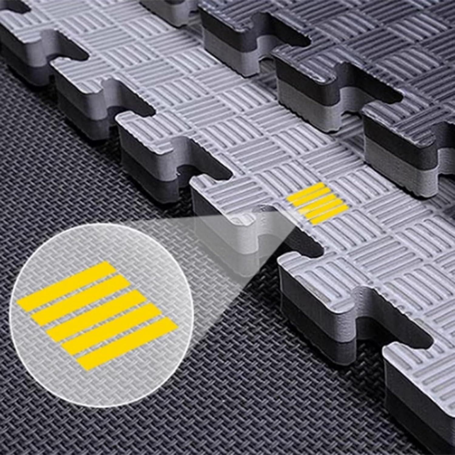 ZSCAL Treadmill Mat, Gym Equipment Sound Waterproof Non-slip Flooring Absorbing Mat, Easy to Clean Anti Fatigue Floor Mat, for Treadmill Walking Pad Elliptical, Spin Bike(Gray black,Thickness 2cm/0.78in)