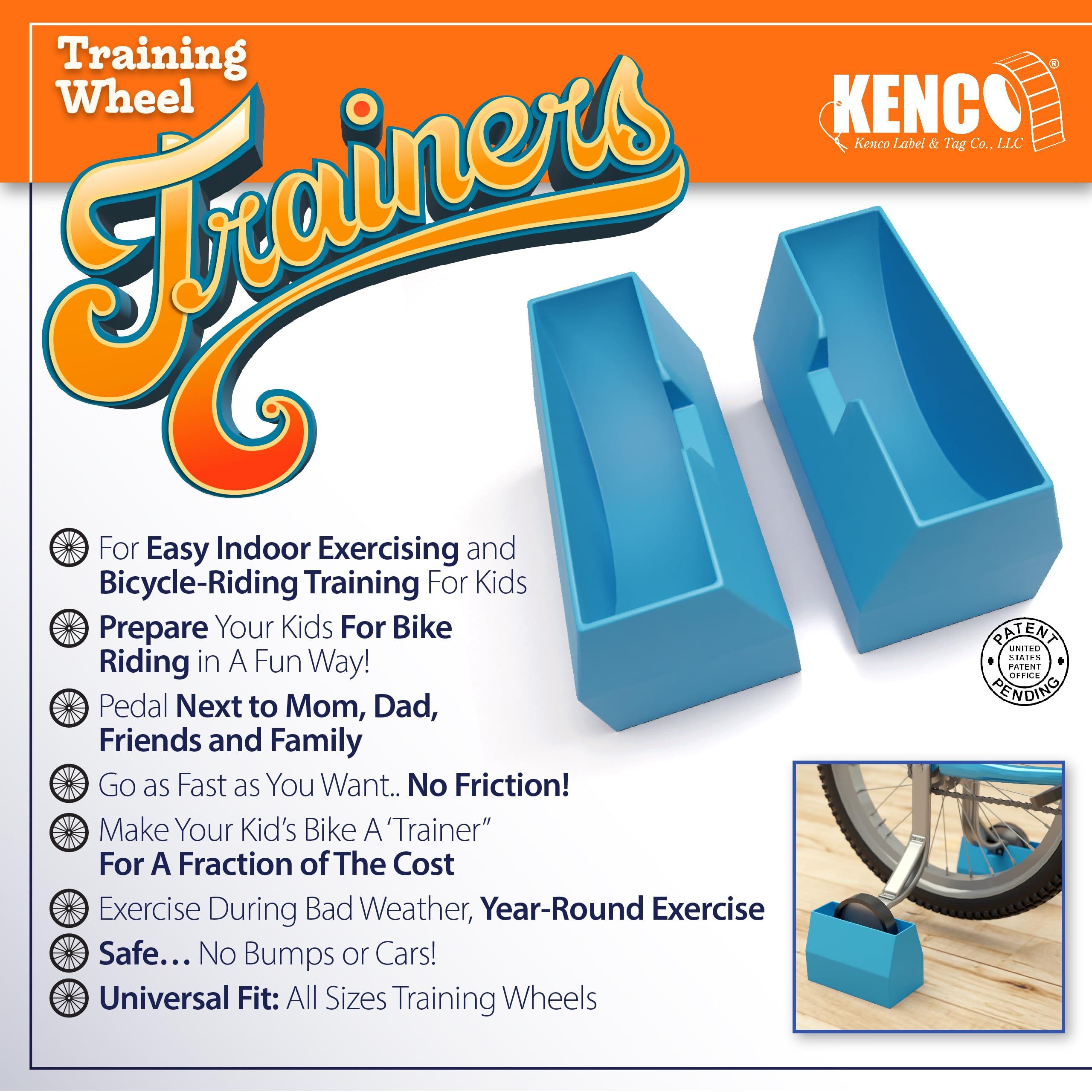 Kenco Training Wheel Trainers - Indoor Kids Stationary Bike Trainer Stand for Kids Bikes with Training Wheels (1 Pack Blue)