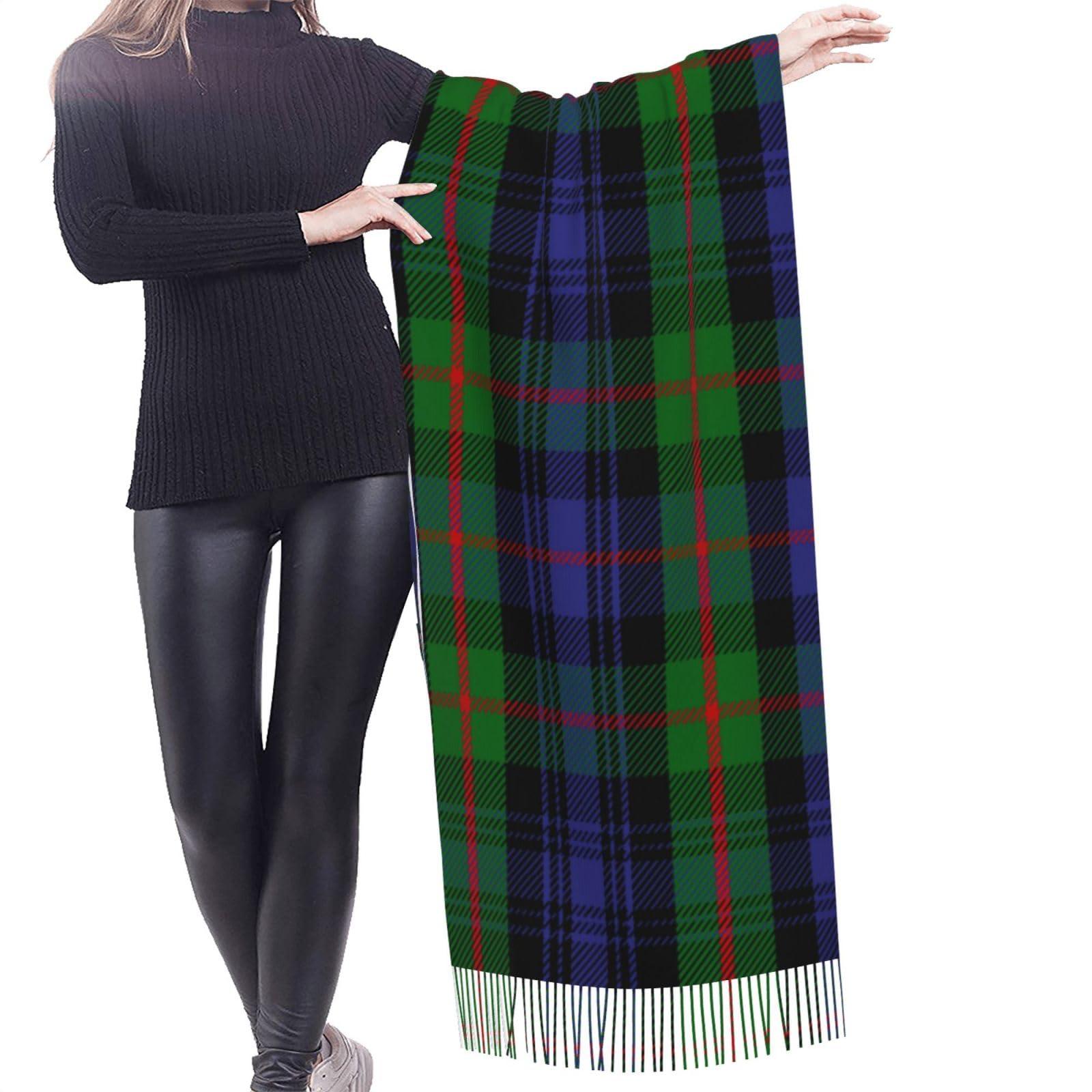 LMNSWDA LMNSWDA Clan Murray Tartan Women's Fashion Cashmere Feel with Tassel Large scarf warm party shawl Wraps