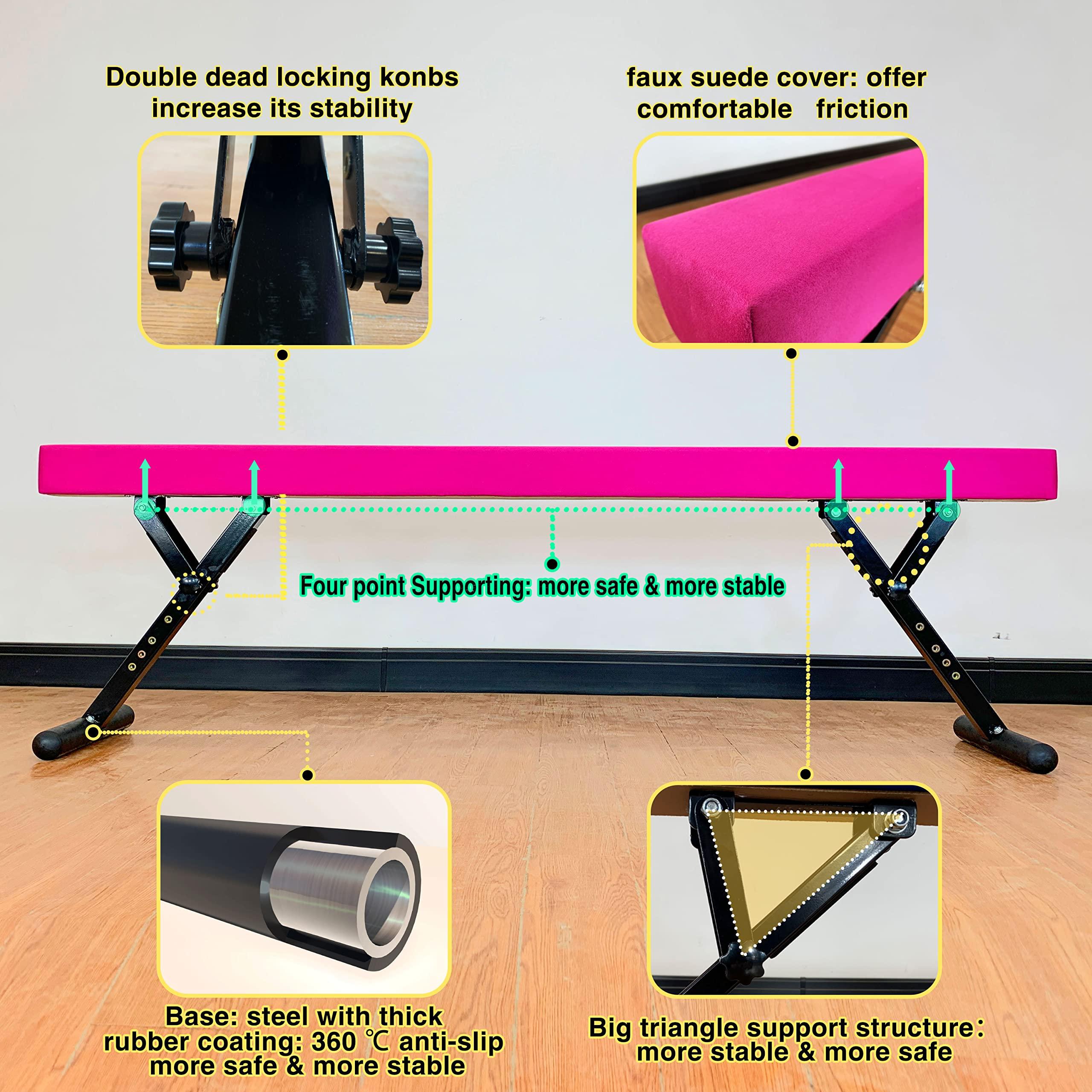 MARFULA MARFULA Adjustable Balance Beam 8 ft Gymnastic Beam adjustable height for Kids and Teenage of all gymnastic levels, Gymnastic Training Beam Gymnastic Equipment for athlete Home and Gym Club Use