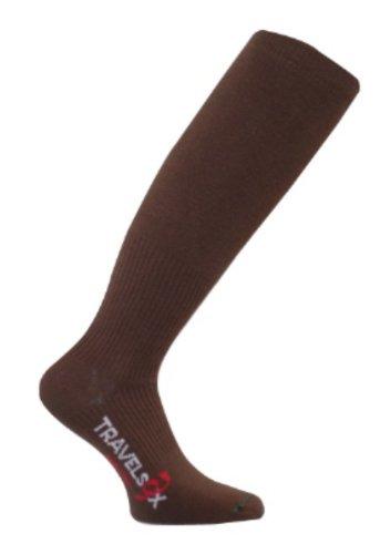 Travelsox Travelsox Flight Travel Socks OTC Patented Graduated Compression, TS1000, Brown, Small Unisex Sizing