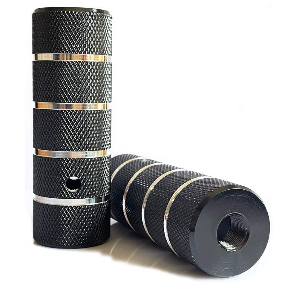 WADEKING WHW WADEKING WHW Bike Pegs 4.3\" Length,Suitable for 14mm Axles, Freestyle BMX Bicycles,Durable and Stylish Non-Slip (Black 1)