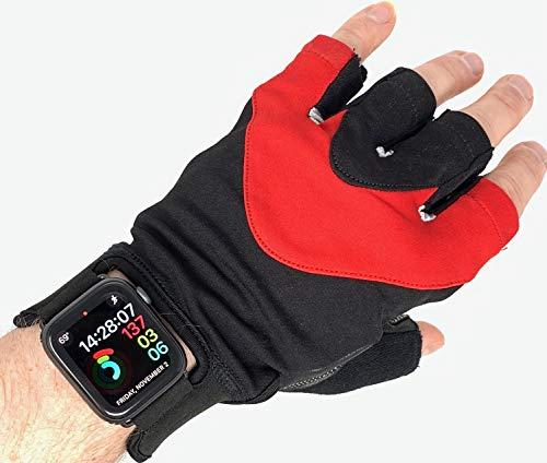 PowerHouse Fitness PowerHouse Fitness Apple Watch Gym Gloves (Red 42-44mm, Extra Small)