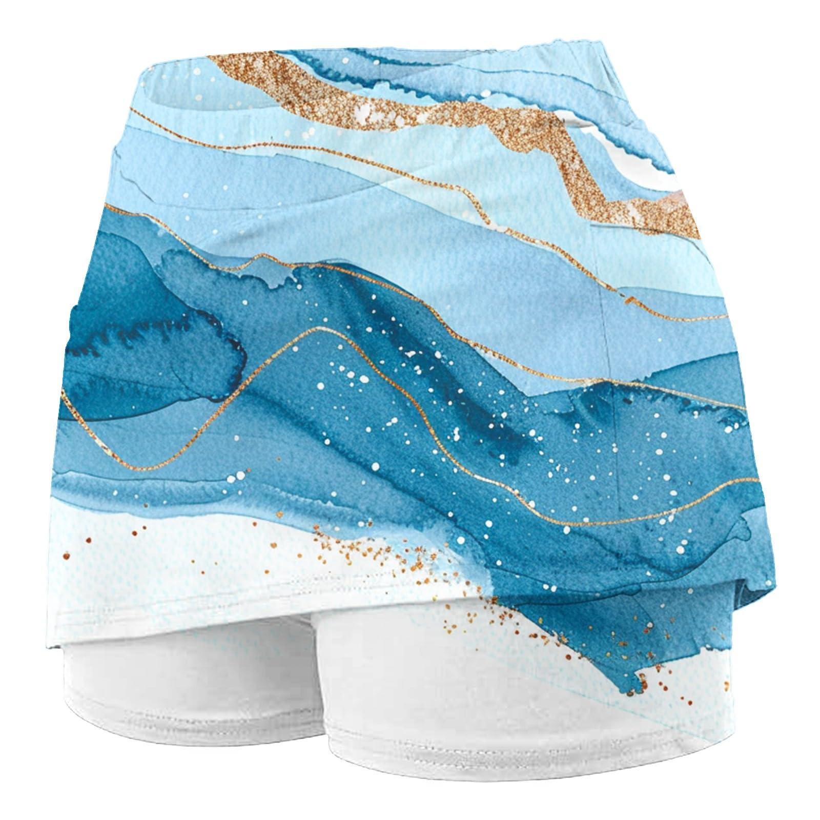 Generic Generic Skorts for Women with Pockets Plus Size Athletic Gym Workout Skirt Tummy Control Running Tennis Golf Workout Shorts, 3X-Large