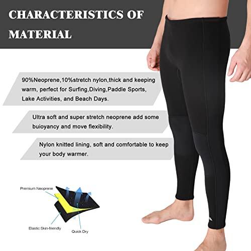 REALON REALON Wetsuit Pants Men Womens Wet Suits Swim Tights 3mm Neoprene Swimming Leggings 2mm Long Diving Surfing Kayak Pant Keep Warm for Workout Scuba Snorkeling Canoeing Water Sports (M)